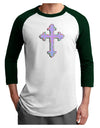 Easter Color Cross Adult Raglan Shirt-TooLoud-White-Forest-X-Small-Davson Sales