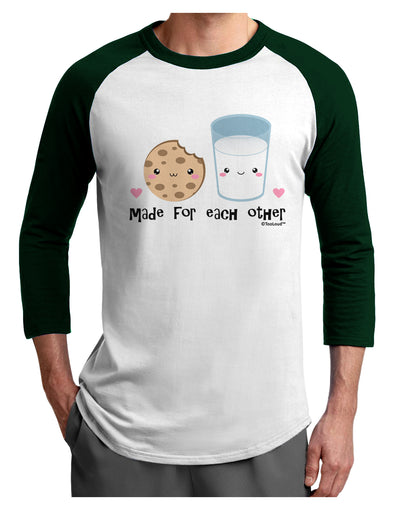 Cute Milk and Cookie - Made for Each Other Adult Raglan Shirt by TooLoud-TooLoud-White-Forest-X-Small-Davson Sales