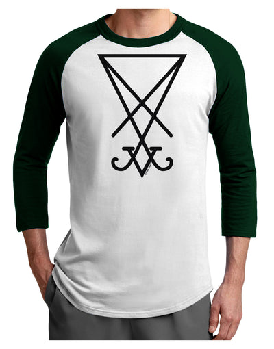 Sigil of Lucifer - Seal of Satan Adult Raglan Shirt-Raglan Shirt-TooLoud-White-Forest-X-Small-Davson Sales