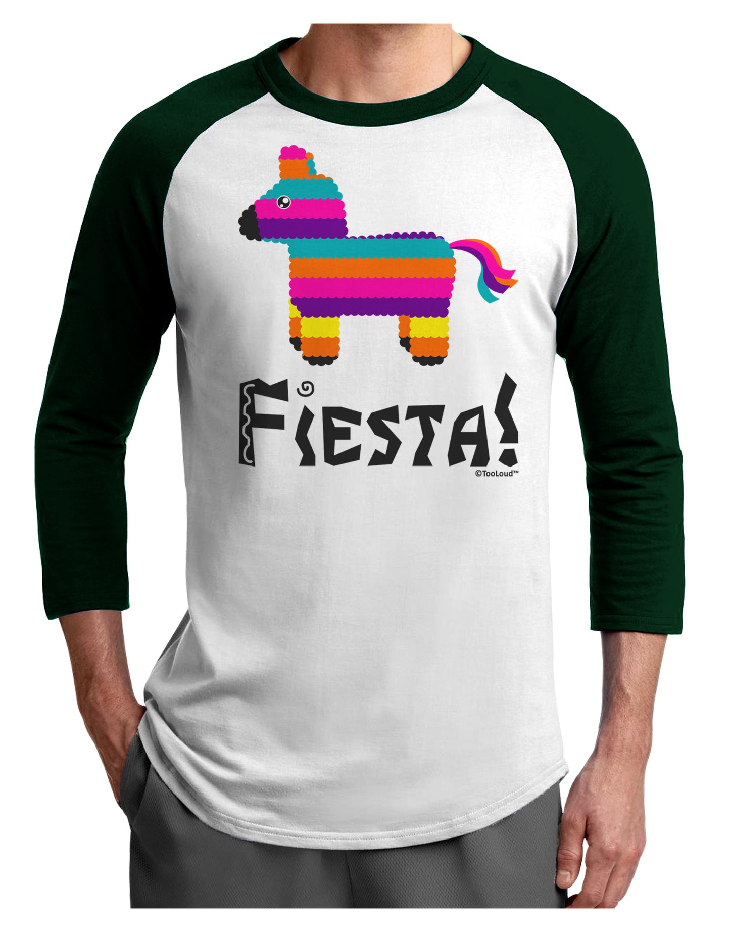 Colorful Pinata Design - Fiesta Adult Raglan Shirt by TooLoud-TooLoud-White-Forest-X-Small-Davson Sales