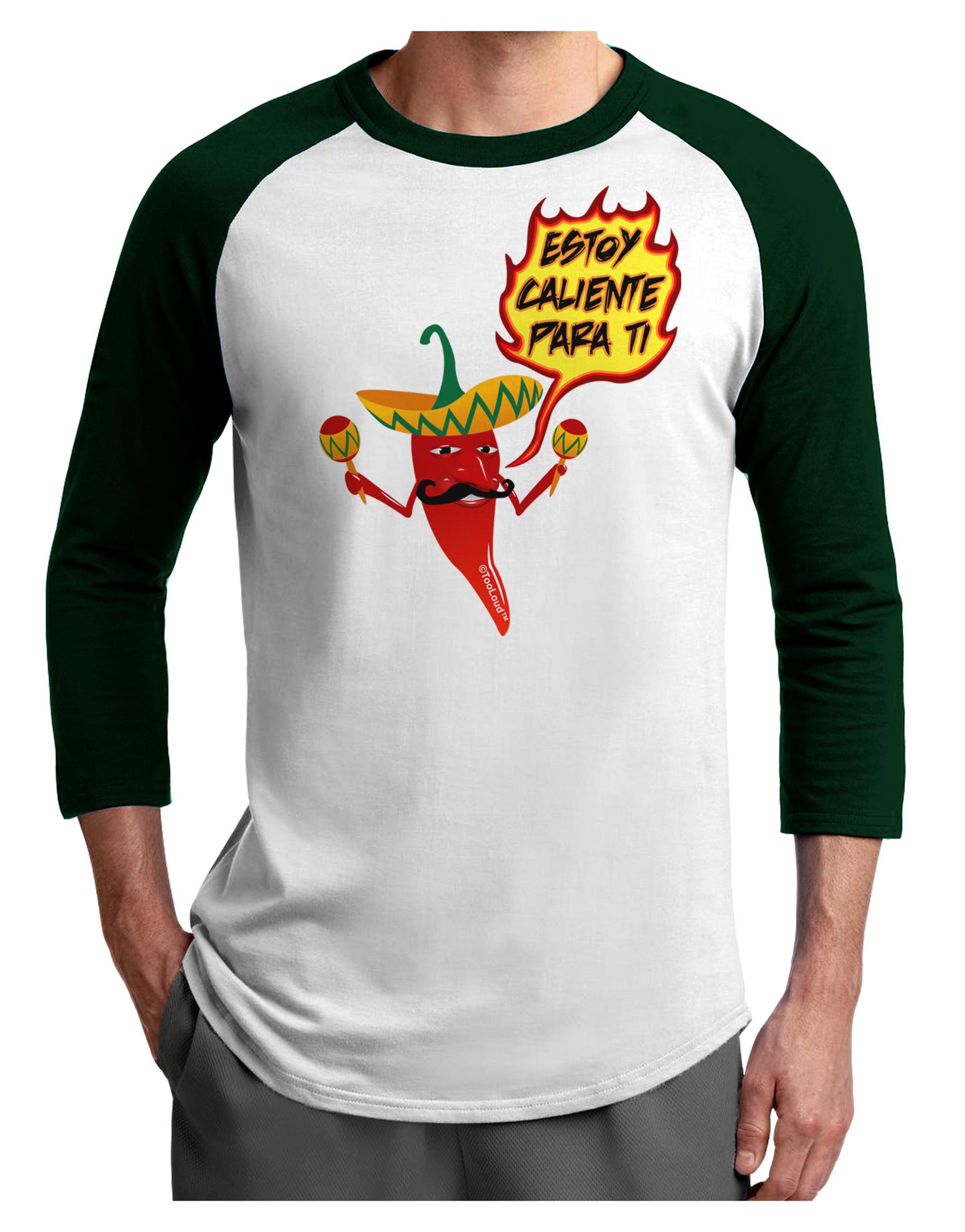 Estoy Caliente Para Ti Adult Raglan Shirt-Raglan Shirt-TooLoud-White-Forest-X-Small-Davson Sales