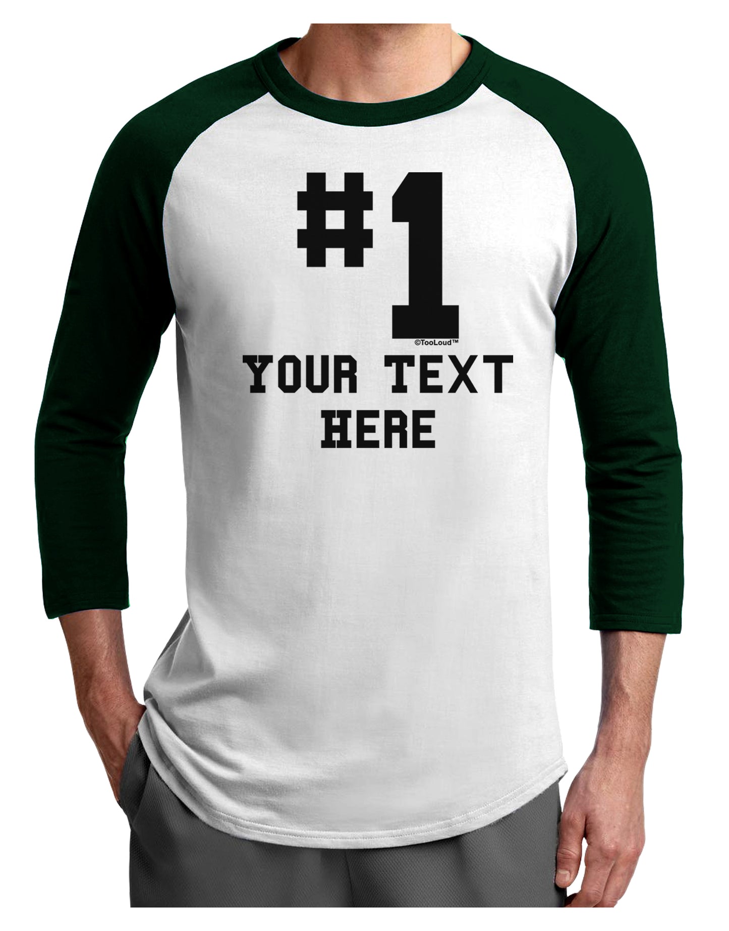 Personalized Number 1 Adult Raglan Shirt by TooLoud-TooLoud-White-Forest-X-Small-Davson Sales