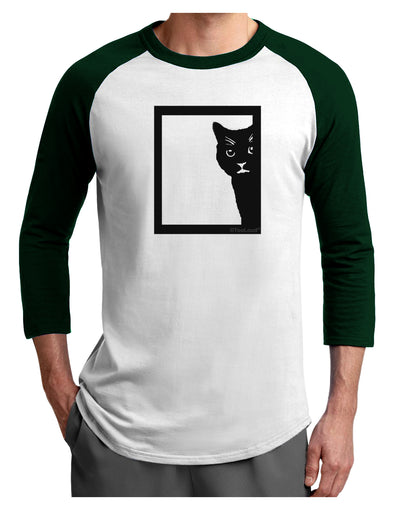 Cat Peeking Adult Raglan Shirt by TooLoud-TooLoud-White-Forest-X-Small-Davson Sales