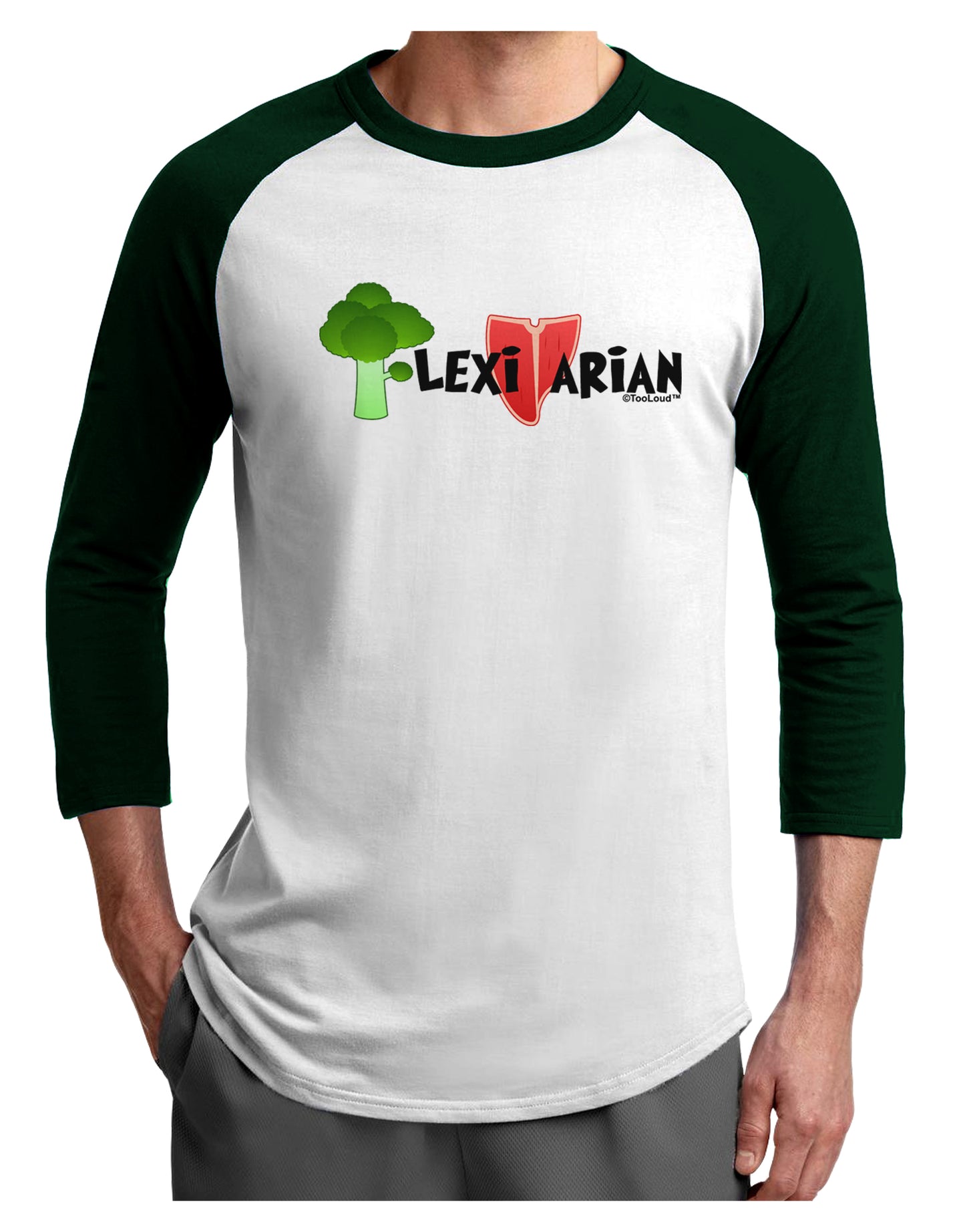 Flexitarian Adult Raglan Shirt by TooLoud-TooLoud-White-Forest-X-Small-Davson Sales