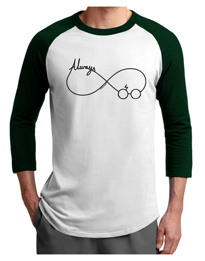 Always Infinity Symbol Adult Raglan Shirt-Raglan Shirt-TooLoud-White-Forest-X-Small-Davson Sales