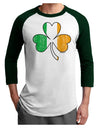 Irish Flag - Shamrock Distressed Adult Raglan Shirt by TooLoud-TooLoud-White-Forest-X-Small-Davson Sales