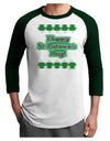 Seeing Double St. Patrick's Day Adult Raglan Shirt-TooLoud-White-Forest-X-Small-Davson Sales