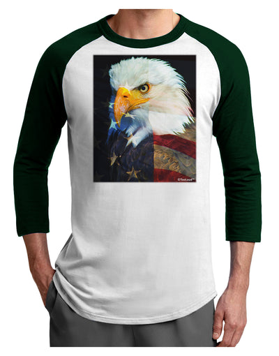 Patriotic Bald Eagle - American Flag Adult Raglan Shirt by TooLoud-TooLoud-White-Forest-X-Small-Davson Sales