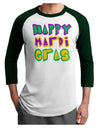 Happy Mardi Gras Text 2 Adult Raglan Shirt-TooLoud-White-Forest-X-Small-Davson Sales