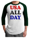 USA All Day - Distressed Patriotic Design Adult Raglan Shirt by TooLoud-TooLoud-White-Forest-X-Small-Davson Sales