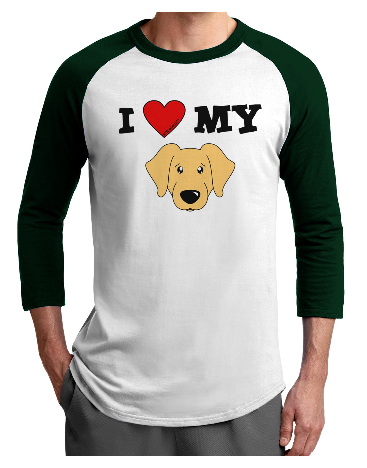 I Heart My - Cute Golden Retriever Dog Adult Raglan Shirt by TooLoud-TooLoud-White-Forest-X-Small-Davson Sales