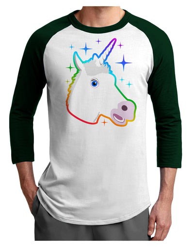 Magical Rainbow Sparkle Unicorn Adult Raglan Shirt-Raglan Shirt-TooLoud-White-Forest-X-Small-Davson Sales