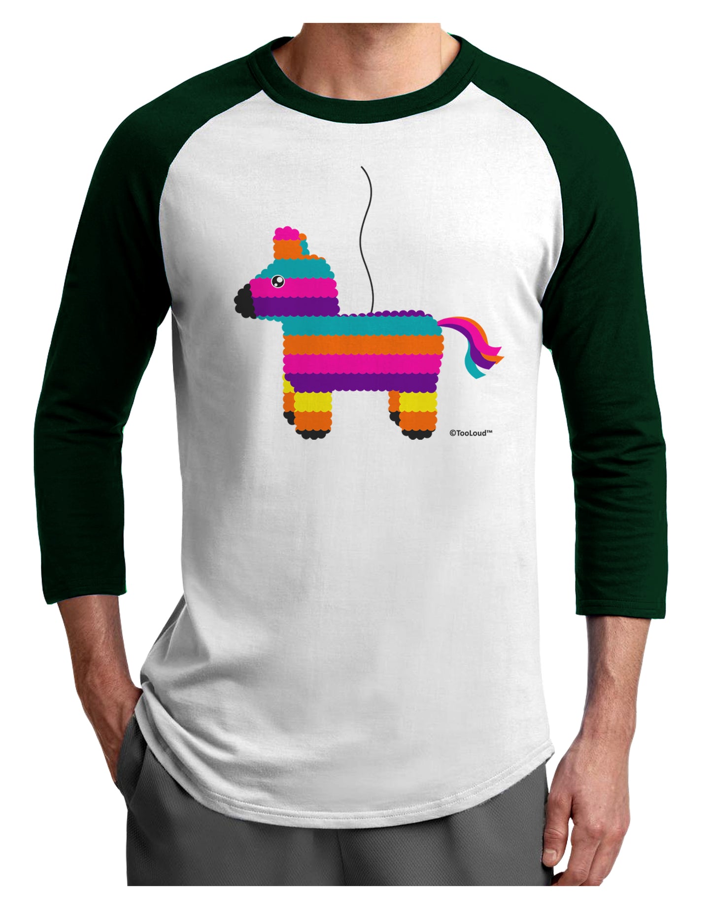 Colorful Hanging Pinata Design Adult Raglan Shirt by TooLoud-TooLoud-White-Forest-X-Small-Davson Sales