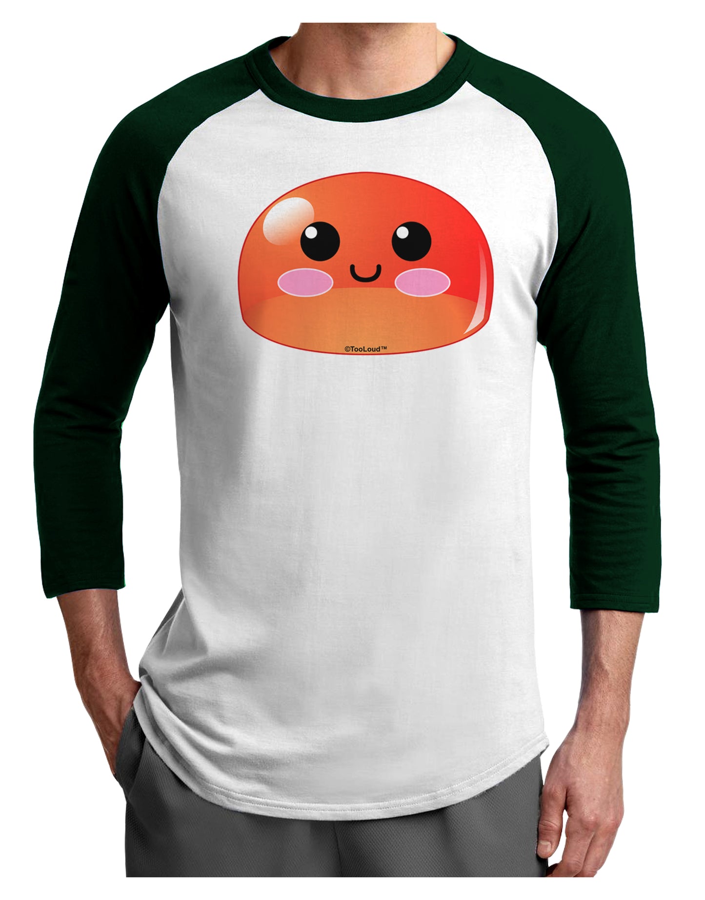 Cute RPG Slime - Red Adult Raglan Shirt by TooLoud-TooLoud-White-Forest-X-Small-Davson Sales