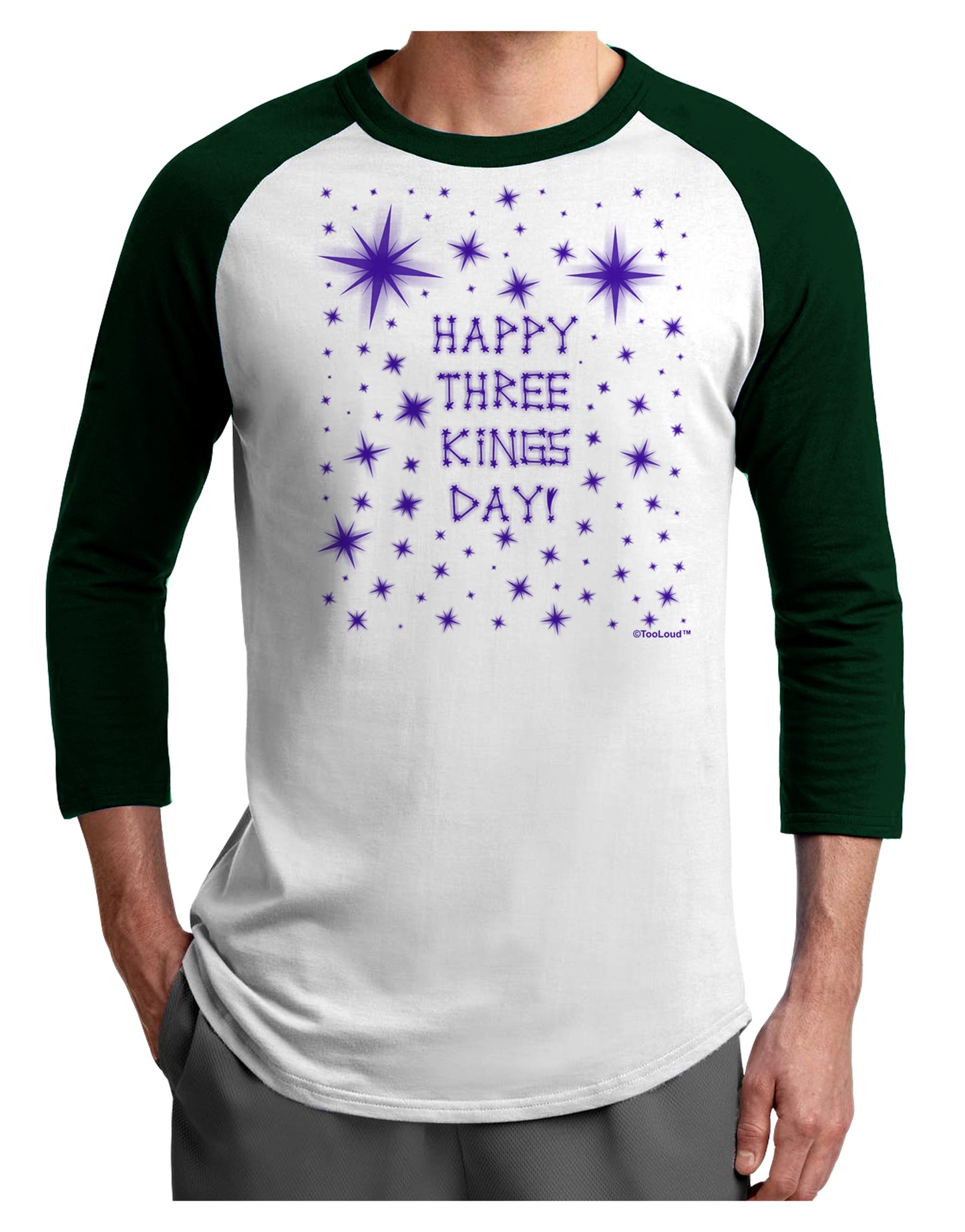 Happy Three Kings Day - Shining Stars Adult Raglan Shirt by TooLoud-Raglan Shirt-TooLoud-White-Forest-X-Small-Davson Sales