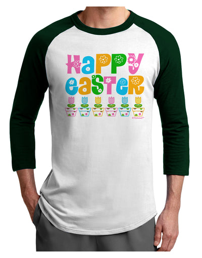 Happy Easter - Tulips Adult Raglan Shirt by TooLoud-TooLoud-White-Forest-X-Small-Davson Sales