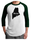 Maine - United States Shape Adult Raglan Shirt by TooLoud-TooLoud-White-Forest-X-Small-Davson Sales