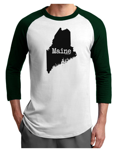 Maine - United States Shape Adult Raglan Shirt by TooLoud-TooLoud-White-Forest-X-Small-Davson Sales