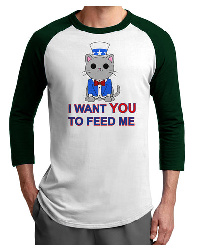 Patriotic Cat I Want You Adult Raglan Shirt by TooLoud-TooLoud-White-Forest-X-Small-Davson Sales