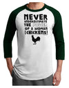 A Woman With Chickens Adult Raglan Shirt-Raglan Shirt-TooLoud-White-Forest-X-Small-Davson Sales