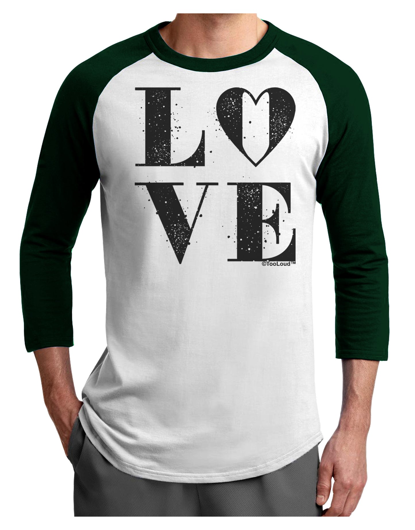 Love Splatter Adult Raglan Shirt-Raglan Shirt-TooLoud-White-Forest-X-Small-Davson Sales