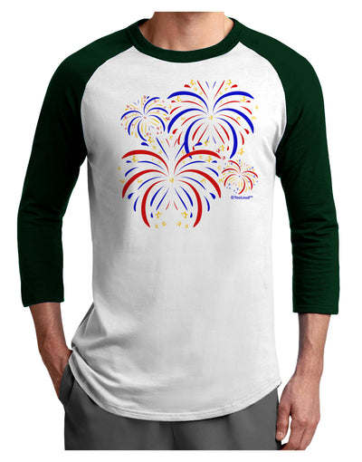 Patriotic Fireworks with Bursting Stars Adult Raglan Shirt by TooLoud-TooLoud-White-Forest-X-Small-Davson Sales