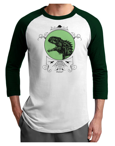 Jurassic Dinosaur Face Adult Raglan Shirt by TooLoud-TooLoud-White-Forest-X-Small-Davson Sales