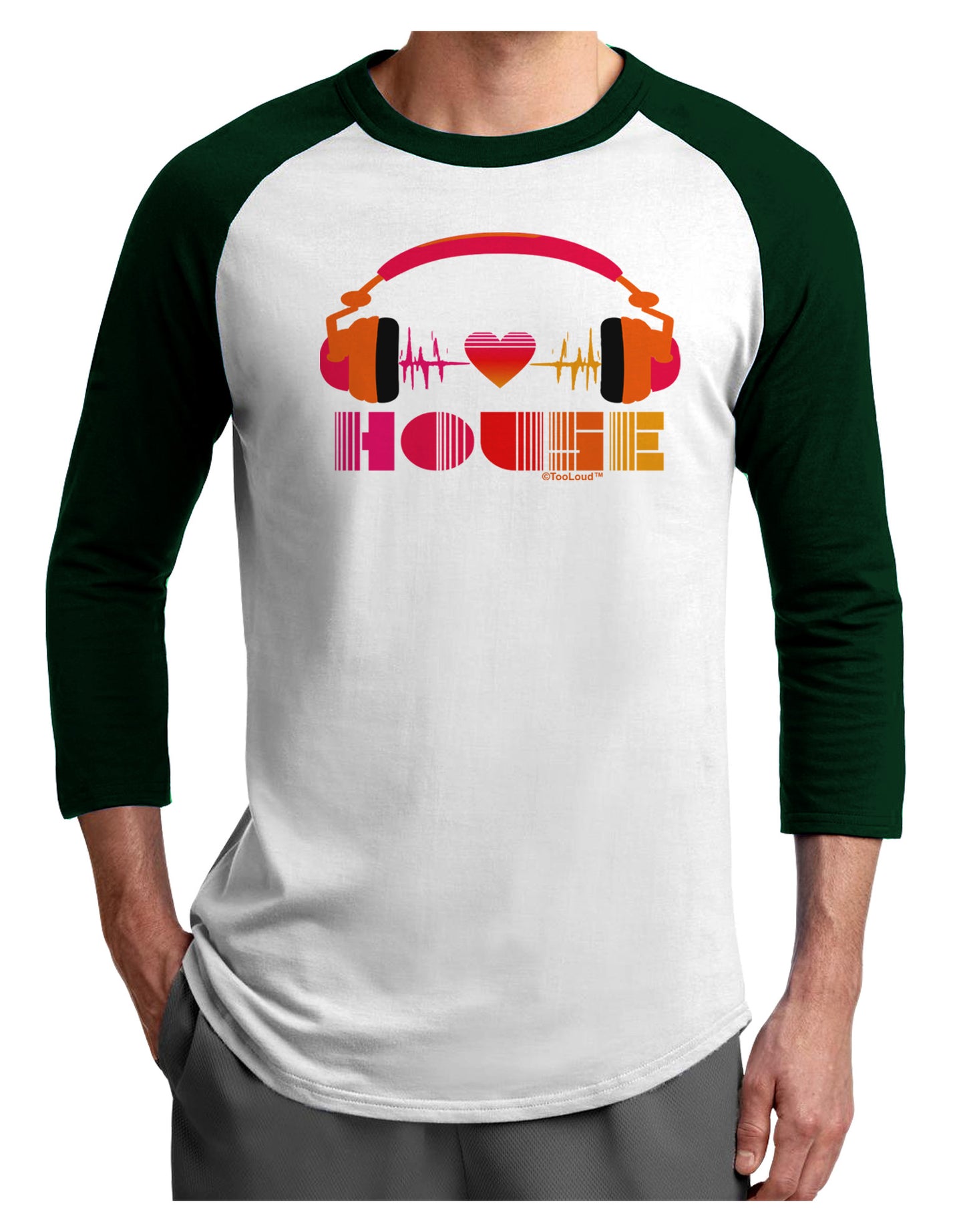 Heart House Adult Raglan Shirt-Raglan Shirt-TooLoud-White-Forest-X-Small-Davson Sales