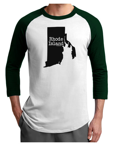 Rhode Island - United States Shape Adult Raglan Shirt by TooLoud-TooLoud-White-Forest-X-Small-Davson Sales