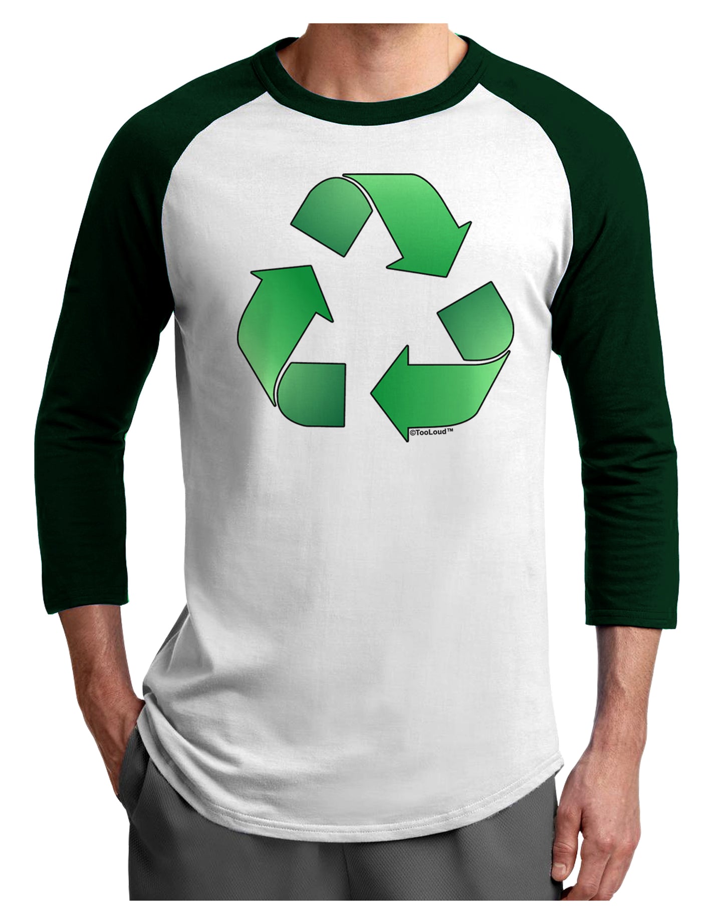 Recycle Green Adult Raglan Shirt by TooLoud-TooLoud-White-Forest-X-Small-Davson Sales