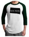 North Dakota - United States Shape Adult Raglan Shirt by TooLoud-TooLoud-White-Forest-X-Small-Davson Sales