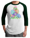 Gel Look Easter Eggs Adult Raglan Shirt-Raglan Shirt-TooLoud-White-Forest-X-Small-Davson Sales