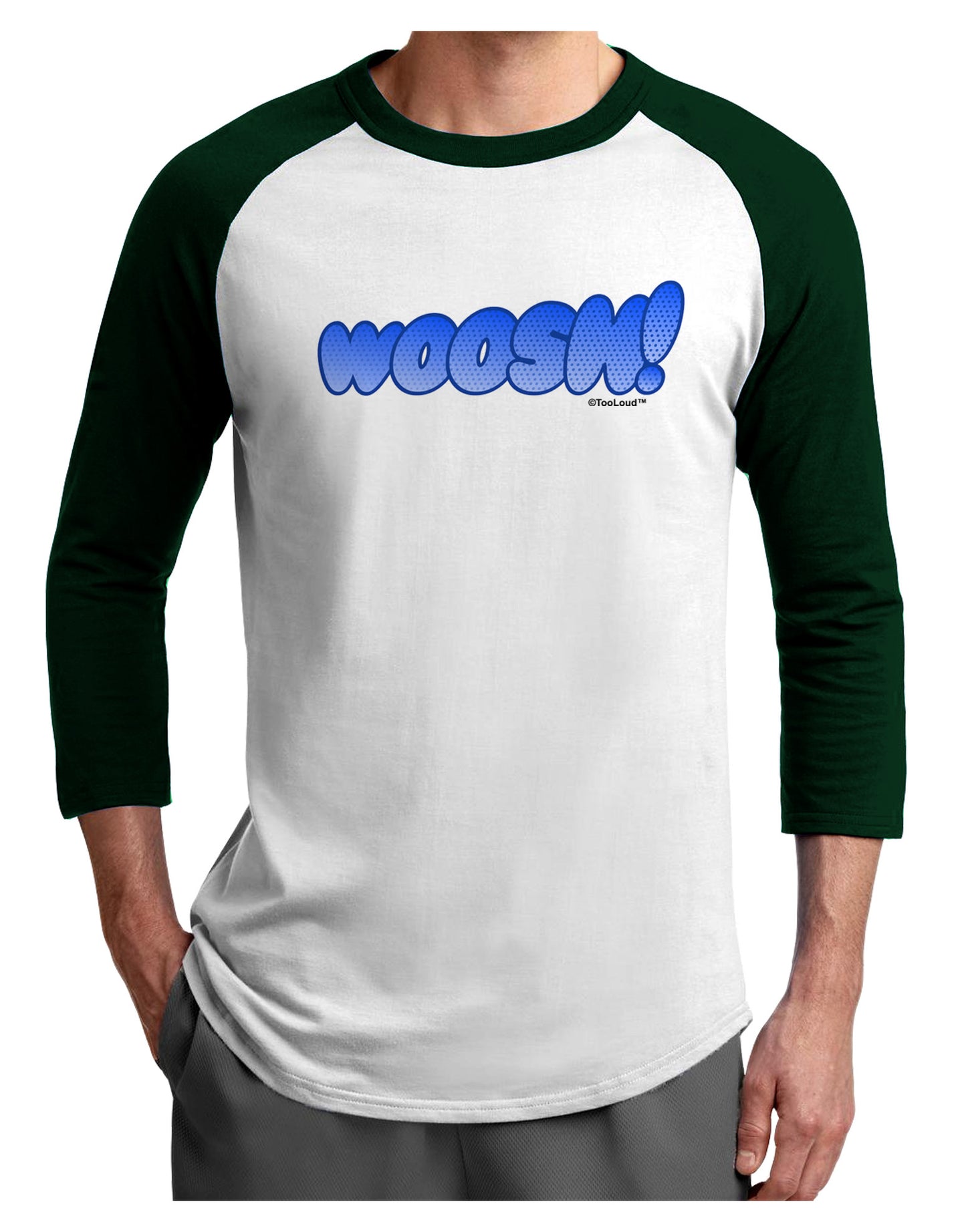 Onomatopoeia WOOSH Adult Raglan Shirt-TooLoud-White-Forest-X-Small-Davson Sales