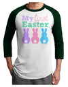 My First Easter - Three Bunnies Adult Raglan Shirt by TooLoud-TooLoud-White-Forest-X-Small-Davson Sales