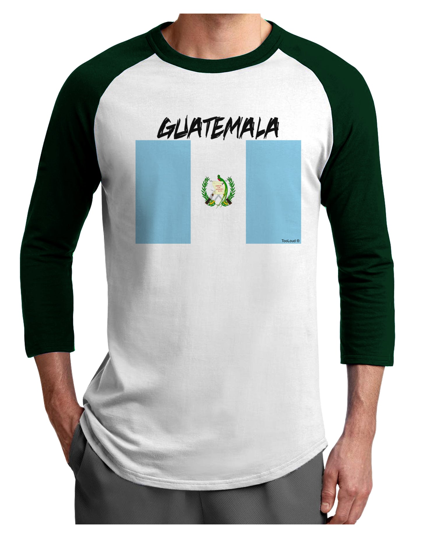 Guatamelan Flag Design Adult Raglan Shirt by TooLoud-TooLoud-White-Forest-X-Small-Davson Sales