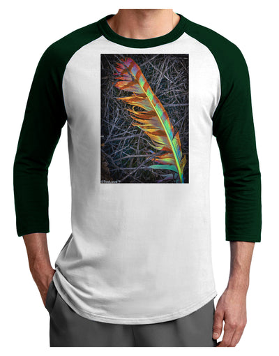 Rainbow Feather Adult Raglan Shirt-Raglan Shirt-TooLoud-White-Forest-X-Small-Davson Sales