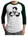 Recycle Biohazard Sign Black and White Adult Raglan Shirt by TooLoud-TooLoud-White-Forest-X-Small-Davson Sales