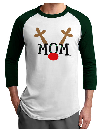 Matching Family Christmas Design - Reindeer - Mom Adult Raglan Shirt by TooLoud-TooLoud-White-Forest-X-Small-Davson Sales