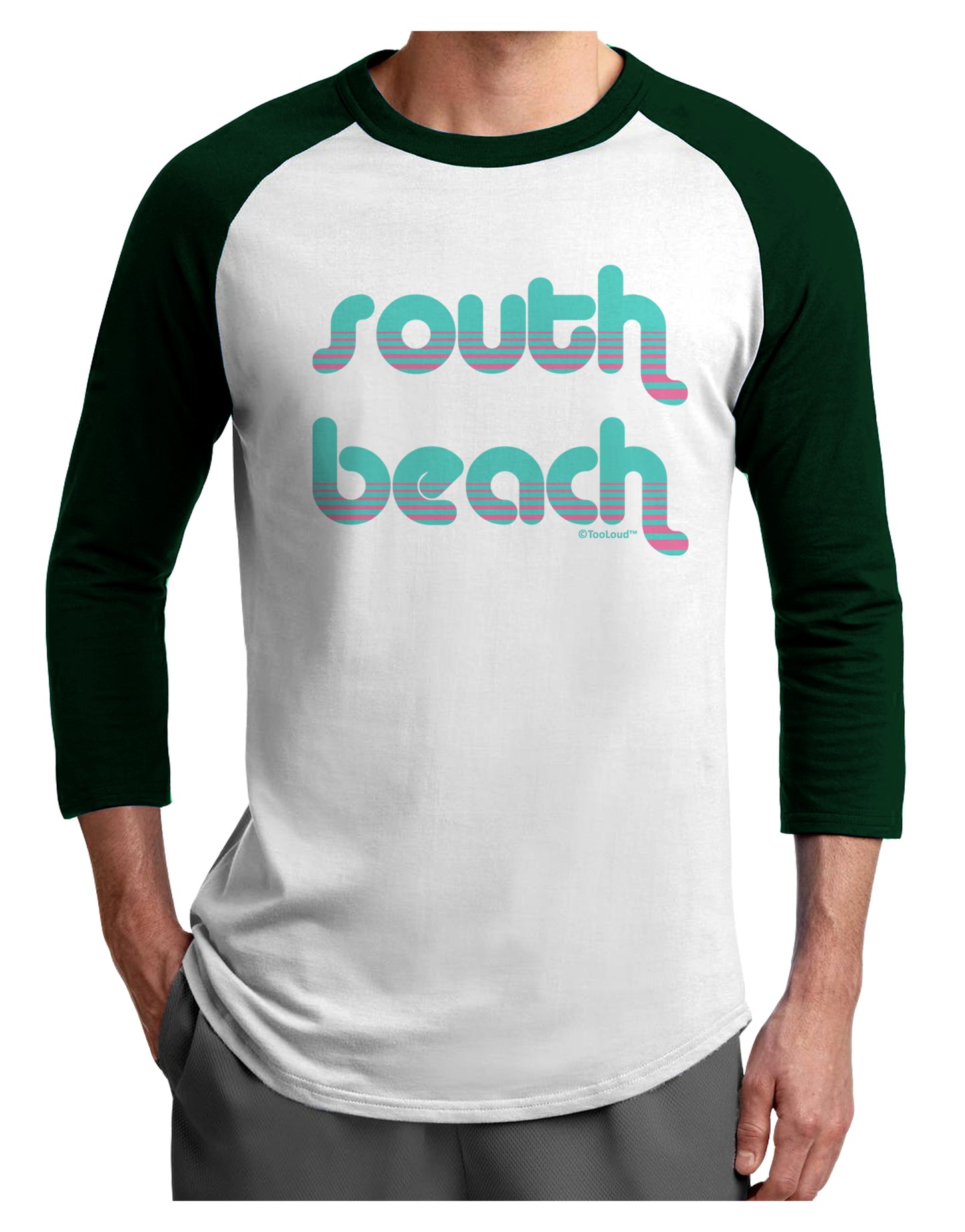 South Beach Color Scheme Design Adult Raglan Shirt by TooLoud-TooLoud-White-Forest-X-Small-Davson Sales