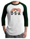 Bald Eagle USA Adult Raglan Shirt-TooLoud-White-Forest-X-Small-Davson Sales