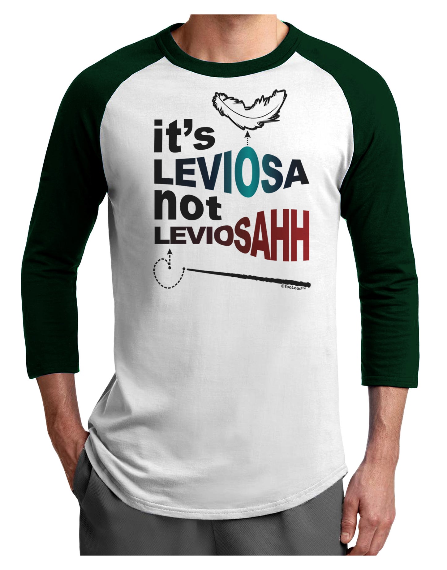 It's LeviOsa not LeviosAHH Adult Raglan Shirt-Raglan Shirt-TooLoud-White-Forest-X-Small-Davson Sales
