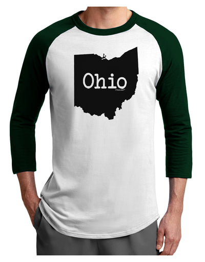 Ohio - United States Shape Adult Raglan Shirt by TooLoud-TooLoud-White-Forest-X-Small-Davson Sales