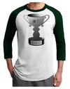 Number One Dad Trophy - Grayscale Adult Raglan Shirt-Raglan Shirt-TooLoud-White-Forest-X-Small-Davson Sales