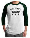 Retired Navy Adult Raglan Shirt-TooLoud-White-Forest-X-Small-Davson Sales