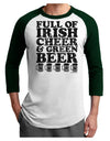 Full of Irish Cheer and Green Beer Adult Raglan Shirt by TooLoud-Raglan Shirt-TooLoud-White-Forest-X-Small-Davson Sales