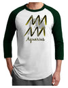 Aquarius Symbol Adult Raglan Shirt-TooLoud-White-Forest-X-Small-Davson Sales