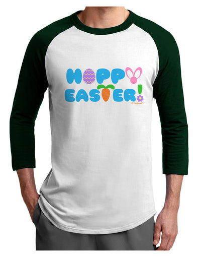 Cute Decorative Hoppy Easter Design Adult Raglan Shirt by TooLoud-TooLoud-White-Forest-X-Small-Davson Sales