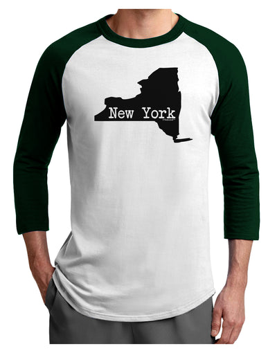 New York - United States Shape Adult Raglan Shirt by TooLoud-TooLoud-White-Forest-X-Small-Davson Sales