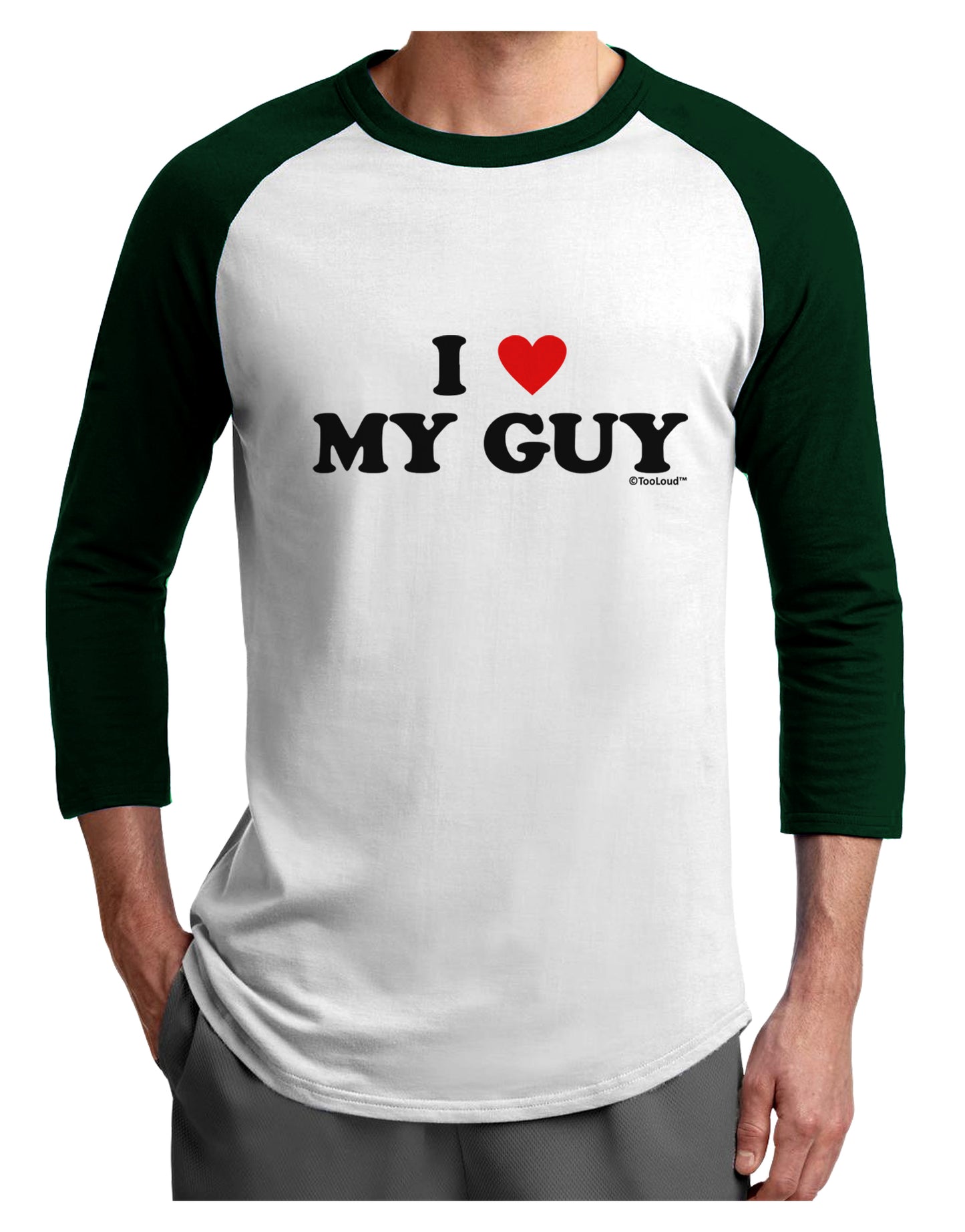 I Heart My Guy Adult Raglan Shirt by TooLoud-TooLoud-White-Forest-X-Small-Davson Sales