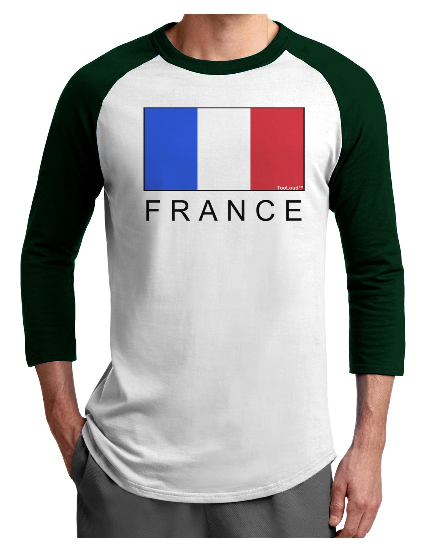 French Flag - France Text Adult Raglan Shirt by TooLoud-TooLoud-White-Forest-X-Small-Davson Sales